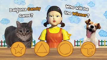Squid Game x Oiiaoiia Cat x Laughing Dog: Dalgona Candy Game Compilation