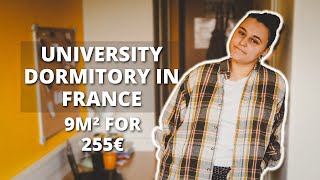 French University Dormitory Tour | 9m2 room for 255 euros | Université de Caen Normandie