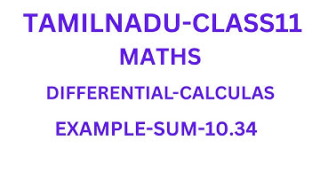 Class 11 Maths | Example 10.34 | Differential Calculus | Tamil Nadu New Syllabus