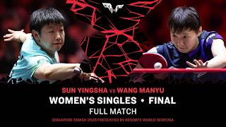 FULL MATCH | Sun Yingsha vs Wang Manyu | WS Final | #WTTSingapore2026 Content