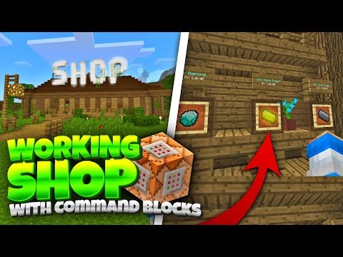 Working SHOP Using Command Blocks! Minecraft 1.2 Shop Tutorial (Pocket Edition, Win10, Consoles)