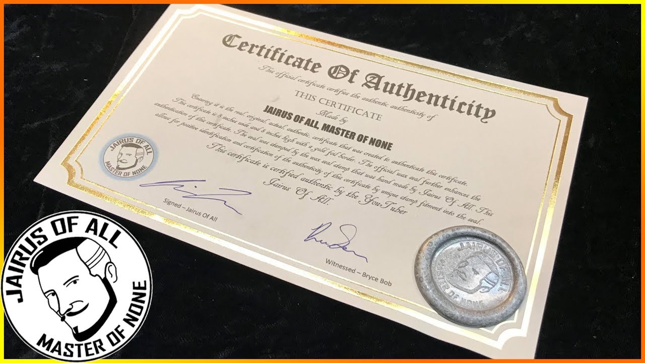 Ultimate Certificate of Authenticity - With Custom Wax Seal!! - YouTube