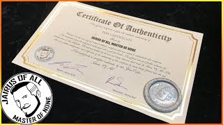 Ultimate Certificate of Authenticity - With Custom Wax Seal!!