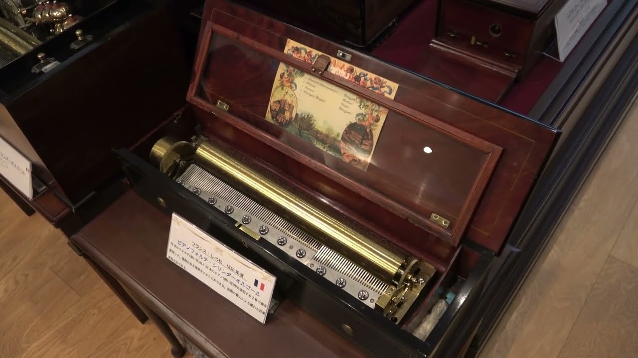 〈極美品〉REUGE カノン シリンダー式 オルゴール 36弁 ピアノ塗装 瘤杢 シリンダーオルゴール》Repe Forte Piano Cylinder Music Box 【ミタカ