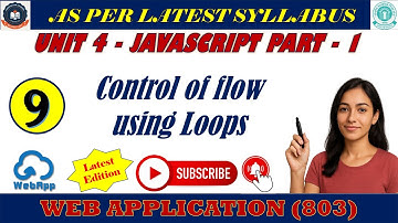 Chapter 4 : JavaScript Part 1 || Control of flow using Loops - for & while || Iterative Statements