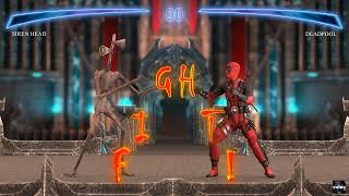 Siren Head vs Deadpool in Mortal Kombat Game. Quick Sly Victory