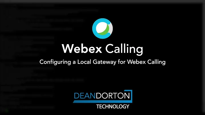 Configuring a Local Gateway for Webex Calling