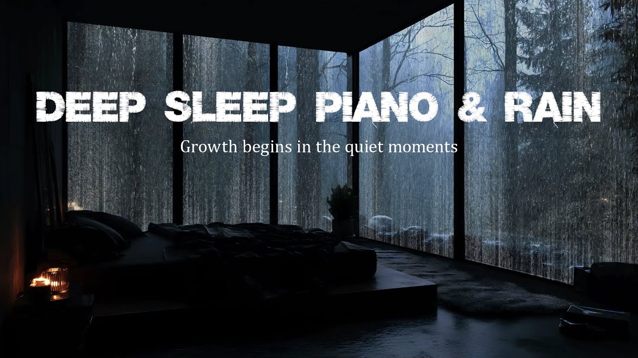 Rain & Soft Piano for Deep Sleep | “Growth begins in the quiet moments ...