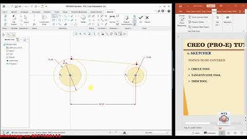 CREO TUTORIALS (SKETCHER) LESSON 5 (CIRCLE, TANGENT LINE & TRIM)