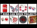 7 Epoxy Resin Projects using Aluminium Soda Pop Drinks Cans | Cufflinks | Pendant | Earrings +More!