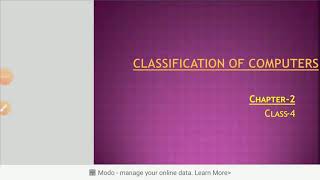 Classification of Computers Chapter-2 (Class-4)