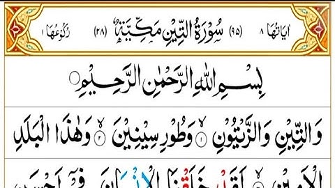 095: Surah At-Tin | The Fig  سورة التين| Full Quran By Sheik Abdulrahaman.