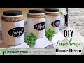 DIY Dollar Tree Farmhouse Decor | Kitchen Containers | Organization Ideas