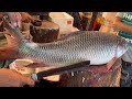 Amazing Fast Fish Cutting Technique | Big Rohu Fish Cutting Skills In Fish Market