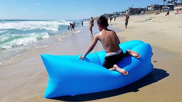 "Lazy Bag", Portable Inflatable Lounger REVIEW + How To Inflate!