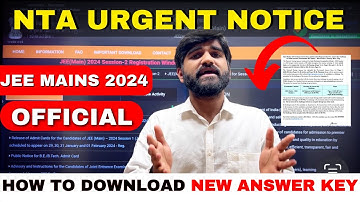 JEE Mains 2024 Urgent Official Update Revised Answer Key🔴✅ | JEE Mains Answer Key 2024 | JEE Result