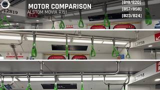 Robotic Motor Comparison between Alstom Movia R151 (819/820, 857/858, and 823/824)