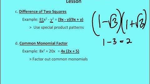 5.4 Factoring and Solving Polynomials (Lesson)