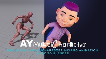 Importing AYMultiCharacter Mixamo animation back to blender