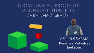 Geometric proof of Algebraic identity a^3+b^3=(a+b)(a^2-ab+b^2)