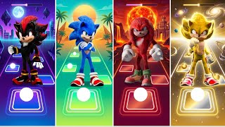 Super Sonic vs Knuckles vs Shadow vs Sonic - Tiles Hop EDM Rush! 🎵 screenshot 5