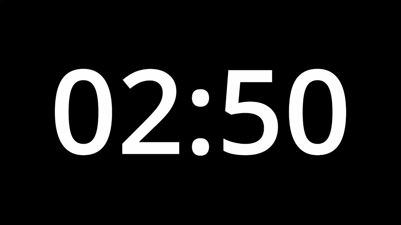 2 MINUTE 50 SECOND TIMER - No Sound - Full HD 1080p - COUNTDOWN - 170 ...