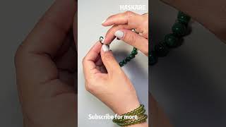 Instructions for tying a beautiful malachite beaded bracelet#bracelet #handmade #diybeads #shorts