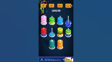 Hoop Sort Puzzle - Color Ring Stack Sorting Game Level 757 Solution
