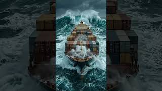Facing monster waves, this cargo giant keeps pushing forward 🌊🚢#BigWaves