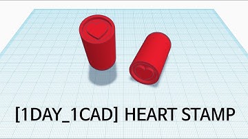 [1DAY_1CAD] HEART STAMP (Tinkercad : Know-how / Style / Education) [STL & Printing Service]