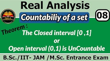 Real Analysis 4.8 Theorem: The Closed interval [0 ,1] or Open interval (0,1) is Uncountable. #bsc