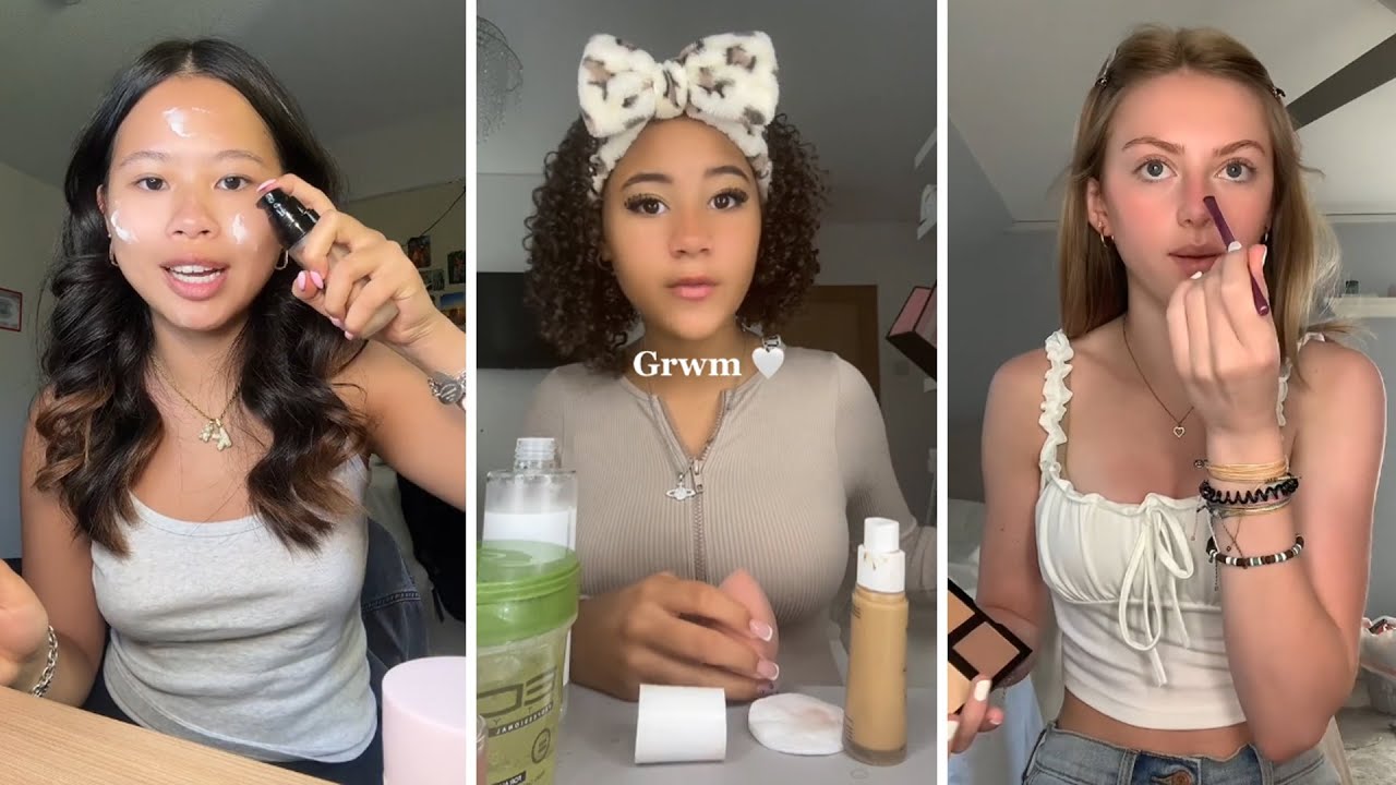 GRWM  ( get ready with me ) Makeup storytime - TikTok compilation ❤️(skincare, makeup, outfits) 168😘