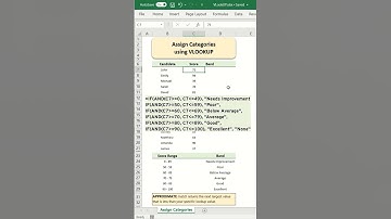 Use VLOOKUP with Approximate Match to Assign Categories in Excel
