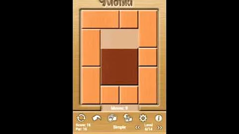 Klotski Simple Level 6/14 Par Solution