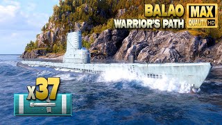 Submarine Balao: Last hope on map Warrior's Path  World of Warships