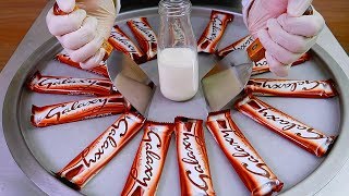 Galaxy chocolate Ice Cream Rolls ASMR || ايسكريم بشوكولاتة جالاكسي  - ايس كريم على الصاح ب جالاكسي