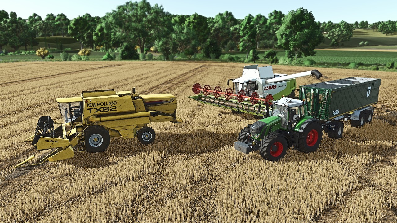 FS25 Harvesting wheat. Map Fenyerpuszta.