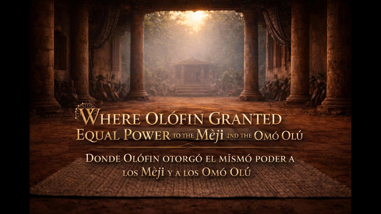 Ifa Odu: Òyẹ̀kún Ògbè  -Donde Olófin otorgó el mismo poder a los Mẹ́jì y a los Omó Olú