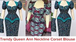 How to Draft & Sew an Ankara Corset Dress | Sweetheart Neckline & Tulip Sleeves Tutorial