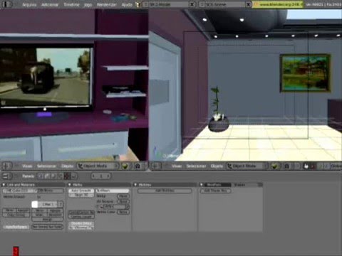 Blender 2.49 Mirror real time Movie real time na Game Engine