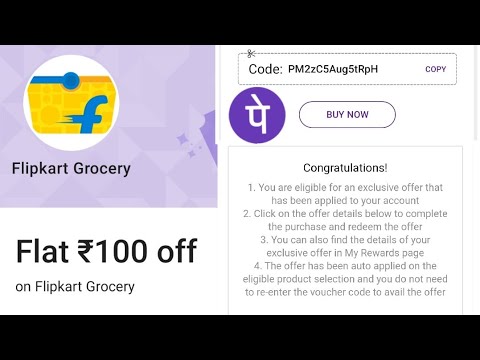 How to redeem PhonePe grocery coupons in Flipkart | Phonepe Rewards Redeem