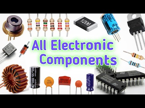 All electronic components  names and symbols.