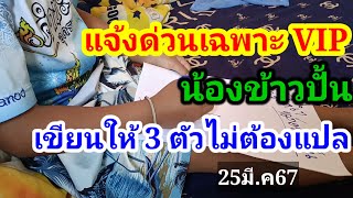 คลิปใหม่(น้องข้าวปั้น)เขียนให้ 3 ตัวไม่ต้องแปล25มี.ค67