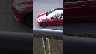 Tesla Model 3 red with black rims Motorleistung: 283 - 513 PS Beschleunigung 0-100 km/h: 3,3 - 6,1s