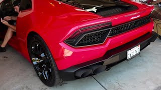 Lamborghini LP580-2 Huracan w/ Armytrix Titanium Exhaust - First Sound Reaction!