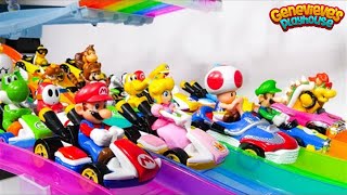 Mario Kart Rainbow Road Hotwheels Track - Toy Learning Videos for Kids! screenshot 1