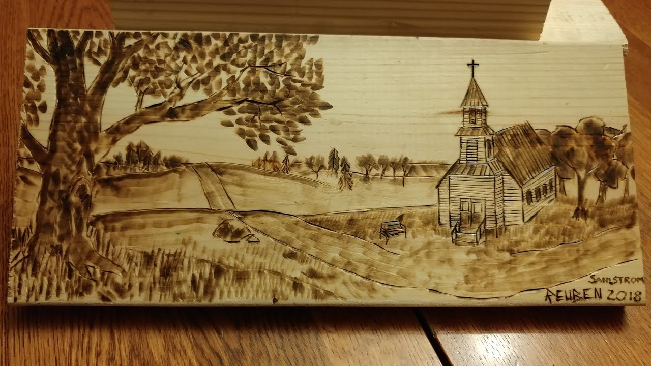 Wood Burning Country Scene Time Lapse YouTube