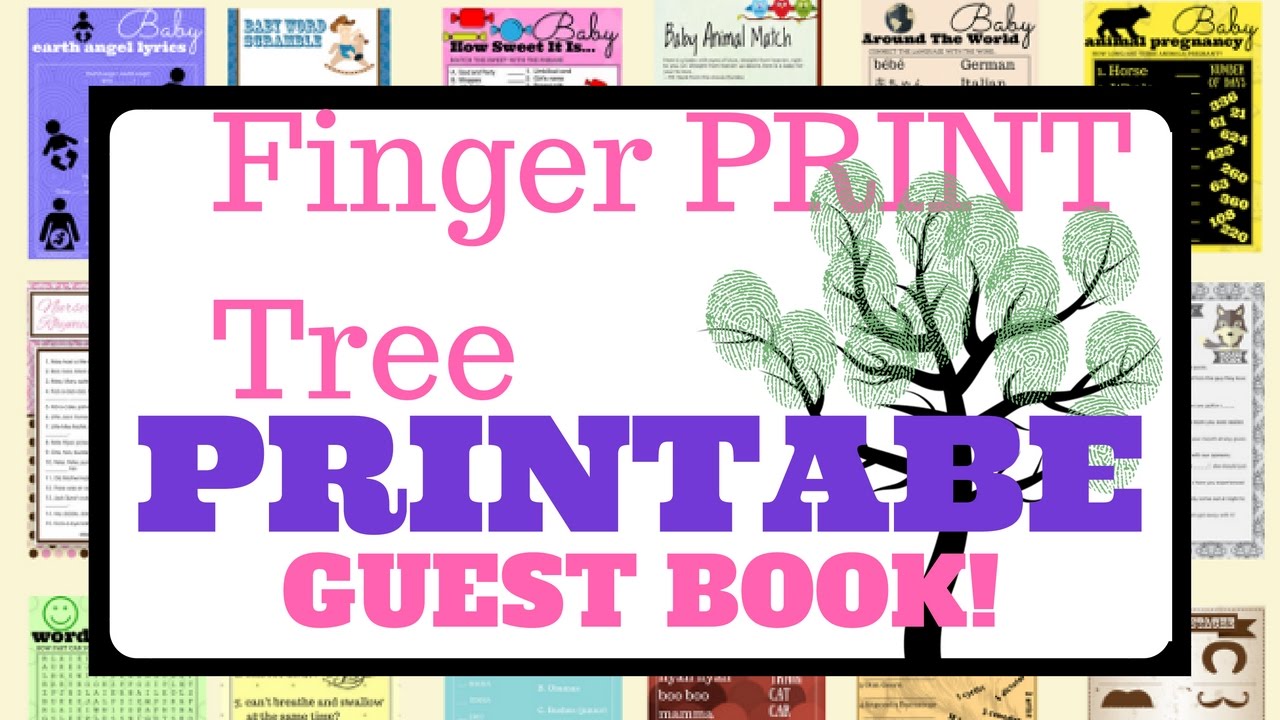 Printable Baby Shower Finger Print Tree Baby Shower Guest Book Printable Baby Shower Finger Print Tree Baby Shower Guest Book