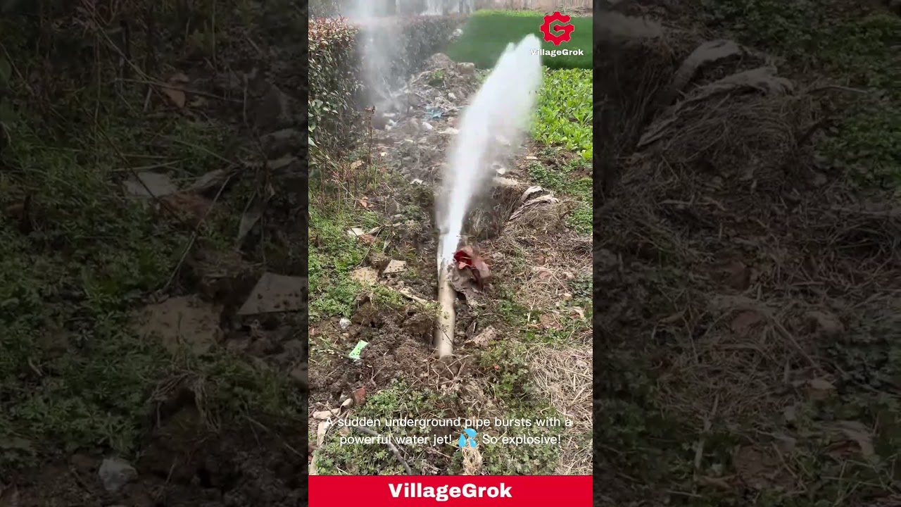 Water Pipe Bursts: Dramatic Scene of a Ruptured Underground Line