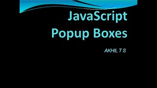 JavaScript Pop-Up Boxes | MALAYALAM CLASS